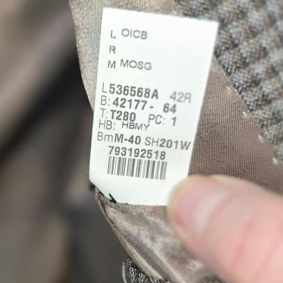 Hart Schaffner Marx Botto Giuseppe Biella Italy Shepard's Check Wool Blend 42R - Picture 5 of 12